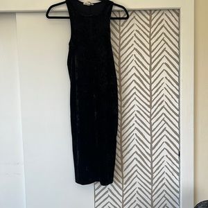 Velvet Midi Dress High Neck